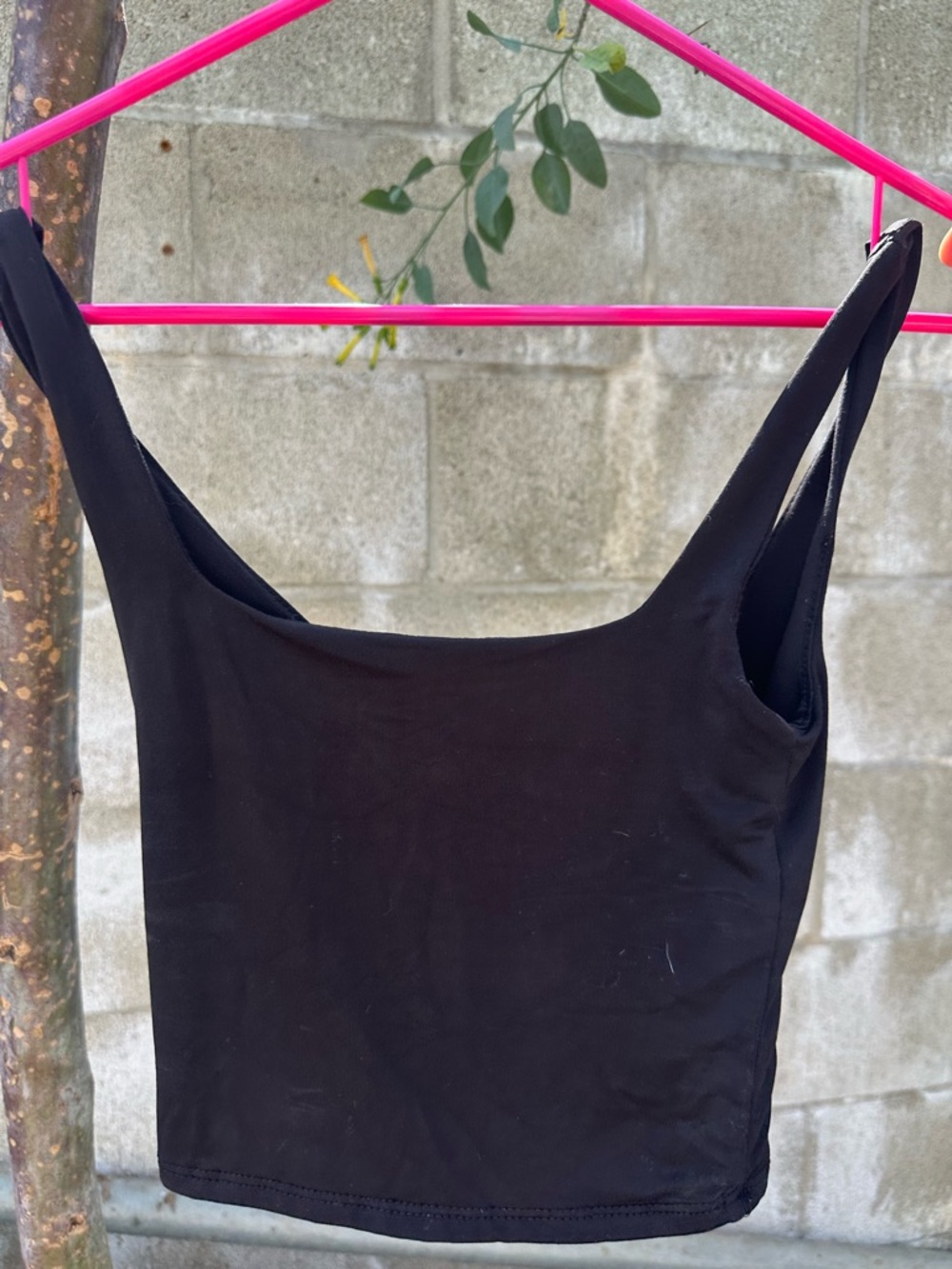 Zara Black Square Neck Cropped Tank